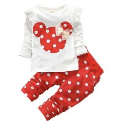 CONJUNTO PERSONAGEM MINNIE CAMISETA MANGA COMPRIDA E CALA 