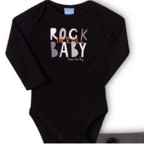 CONJUNTO BODY ROCK BABY PRETO SARUEL MOLETOM