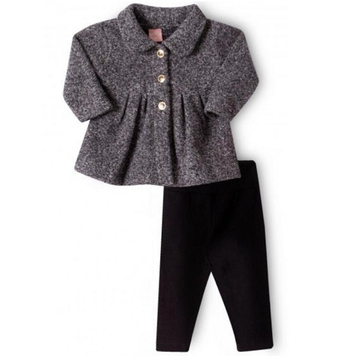 CONJUNTO TWEED CINZA GLITER LEGGING MOLECOTTON