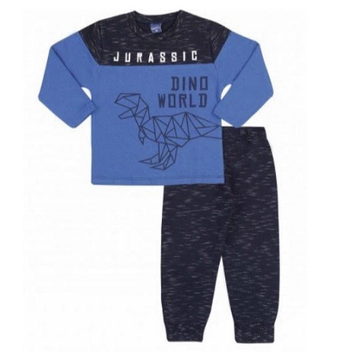 CONJUNTO BLUSA E CALA JOGGER MOLETOM JURASSIC AZUL