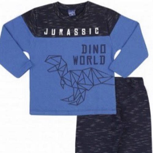 CONJUNTO BLUSA E CALA JOGGER MOLETOM JURASSIC AZUL