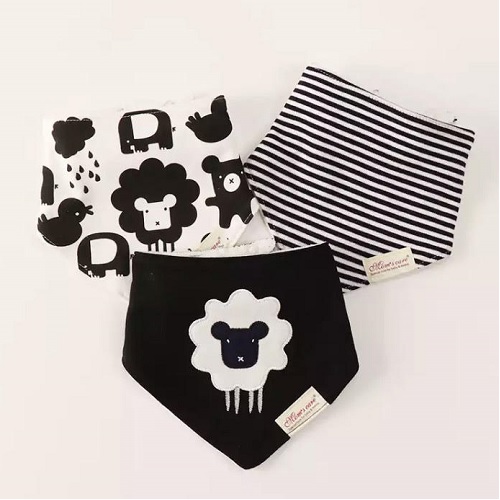 KIT 3 BABADORES BANDANA OVELHA PRETA