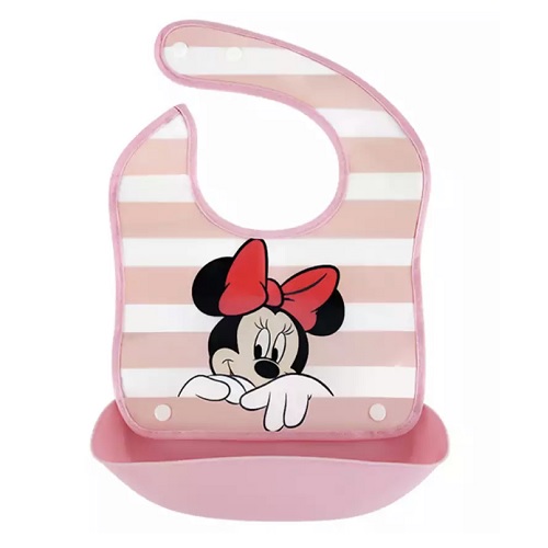 BABADOR DE SILICONE COM PEGA MIGALHAS MINNIE LISTRADO