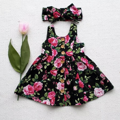 VESTIDO PRETO FLORAL