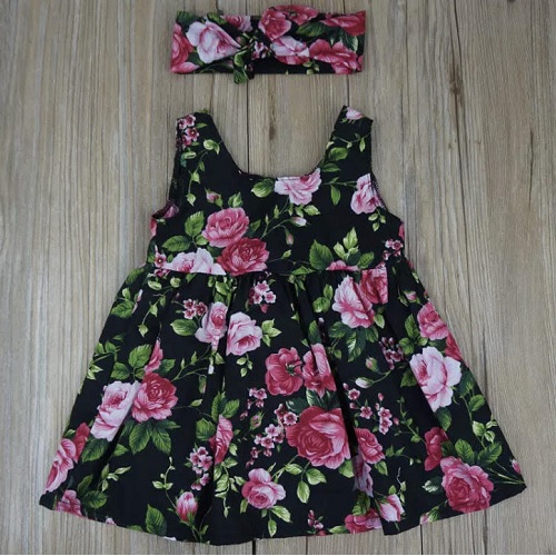 VESTIDO PRETO FLORAL